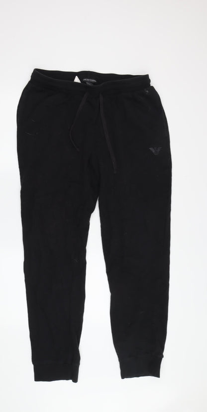 Emporio Armani Men's Black Jogger Trousers - Size S