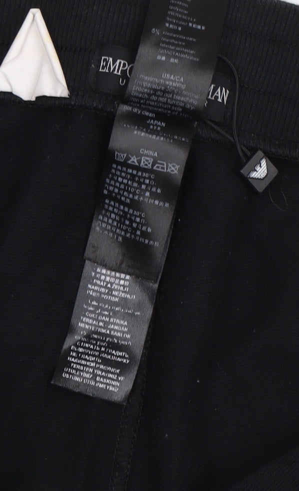 Emporio Armani Men's Black Jogger Trousers - Size S