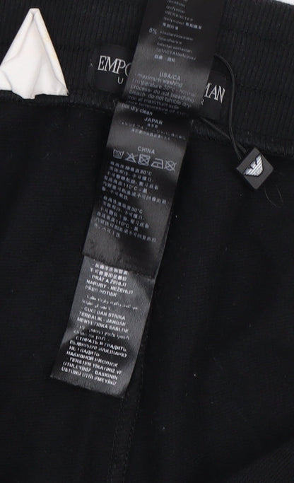 Emporio Armani Men's Black Jogger Trousers - Size S