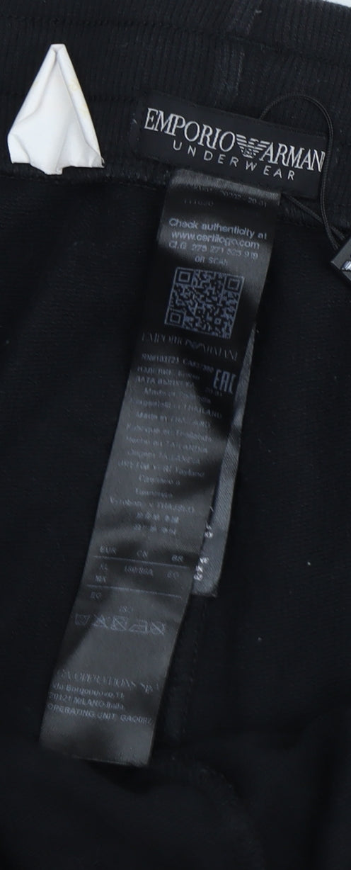 Emporio Armani Men's Black Jogger Trousers - Size S
