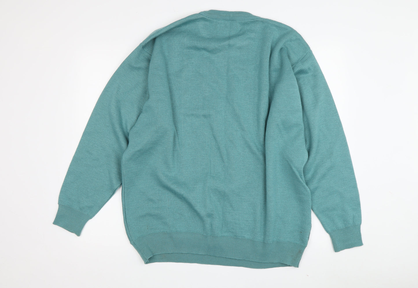 Pierre Sangan Men's Green Geometric 2XL Pullover Jumper