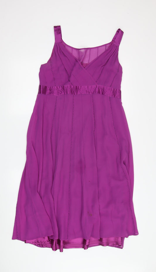Hobbs Women's Purple A-Line Knee Dress Size 12