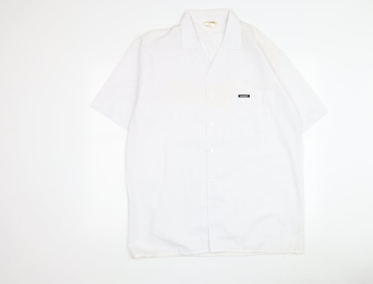 Lonsdale Men's White Medium Button-Up Summer Shirt