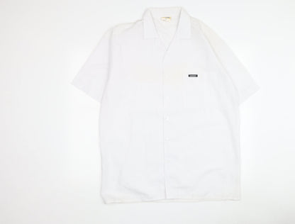 Lonsdale Men's White Medium Button-Up Summer Shirt