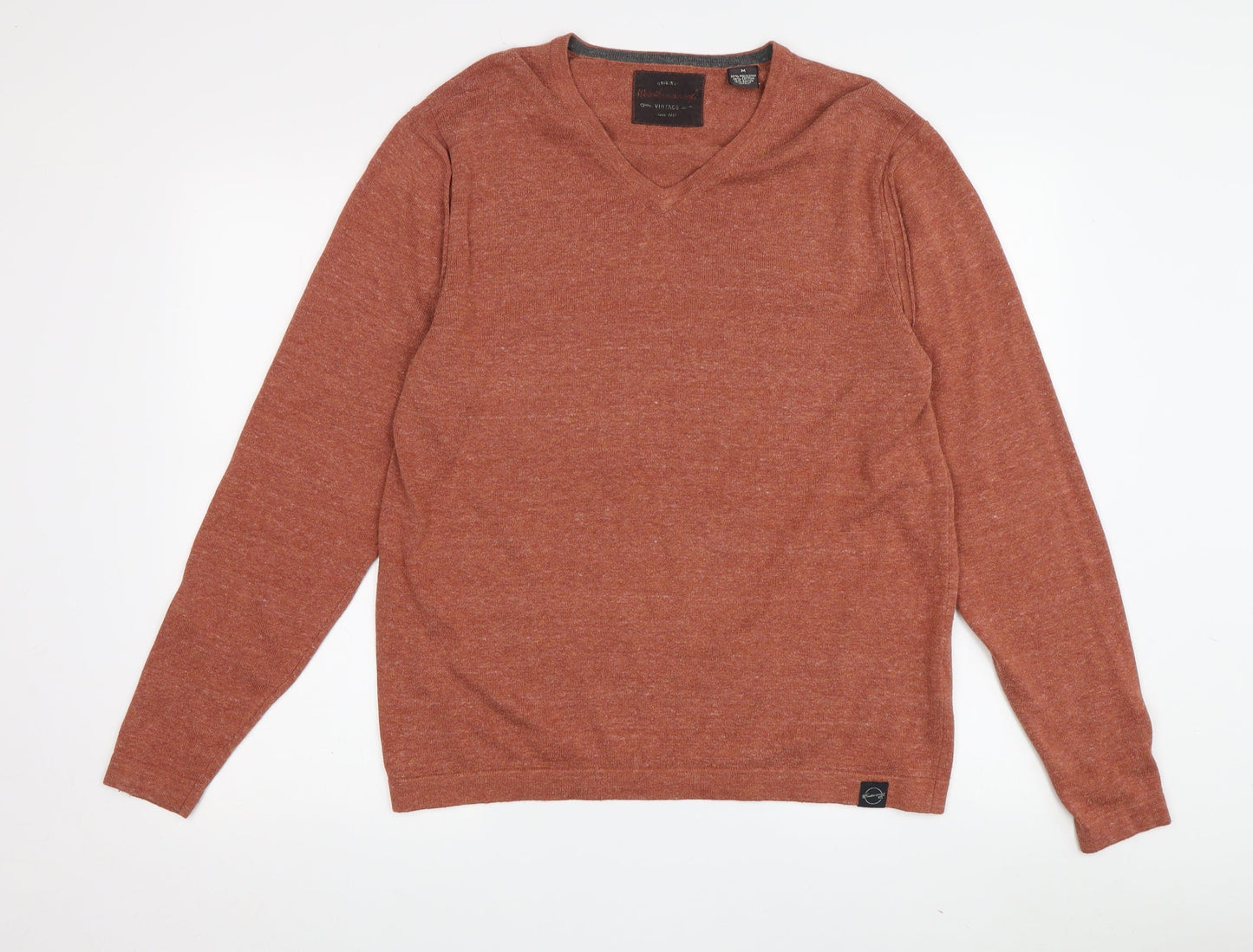 Original Vintage Men's Red M Pullover V-Neck Jumper