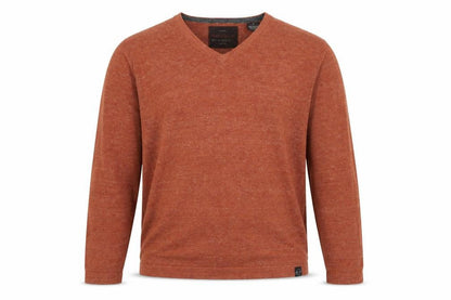 Front view of Original Vintage Men's Red M Pullover V-Neck Jumper