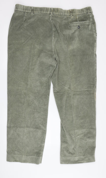 Marks and Spencer Men's Green Chino Trousers - Size L