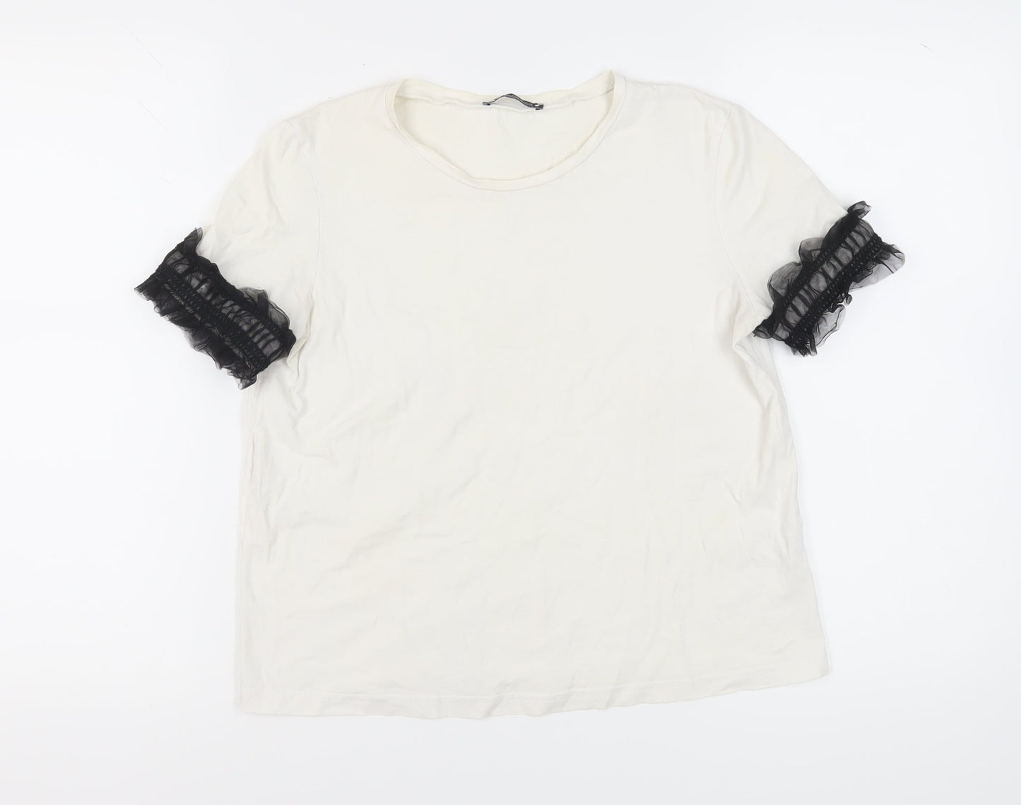 Womens UK Size M Zara White Basic T-Shirt