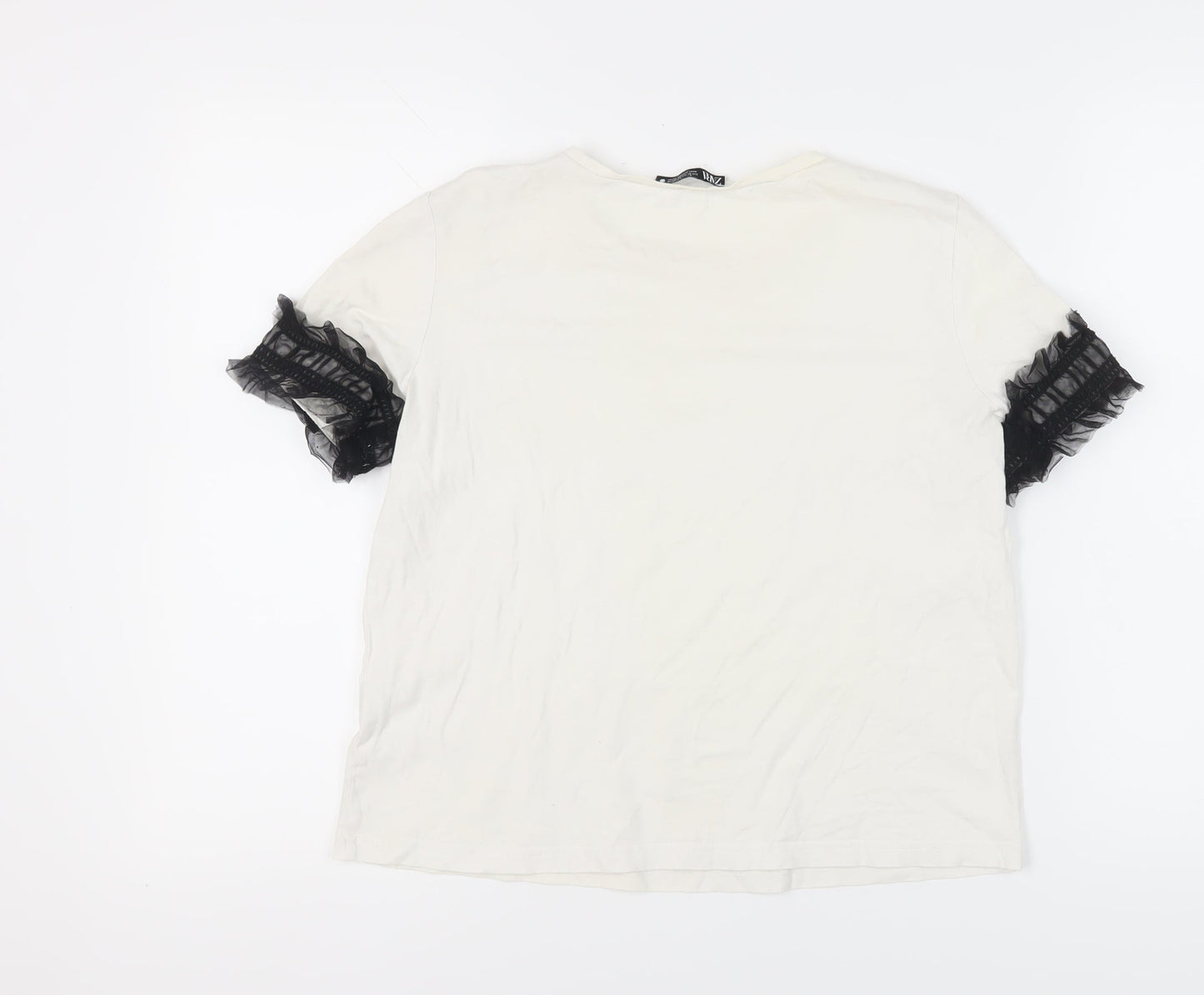 Womens UK Size M Zara White Basic T-Shirt