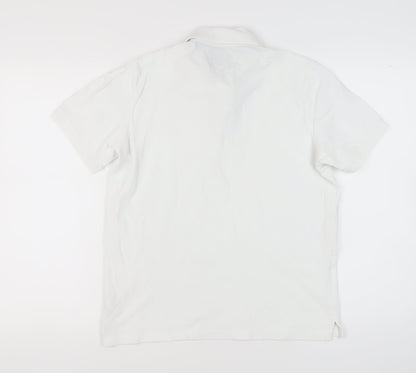 Jack Wills Men's White Polo Shirt - Size S, Classic Style