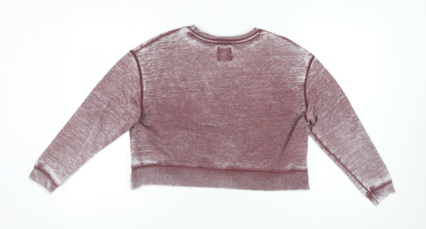Teens UK Size M Pull & Bear Red Pullover Sweatshirt