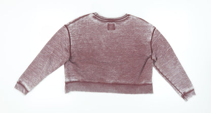 Teens UK Size M Pull & Bear Red Pullover Sweatshirt