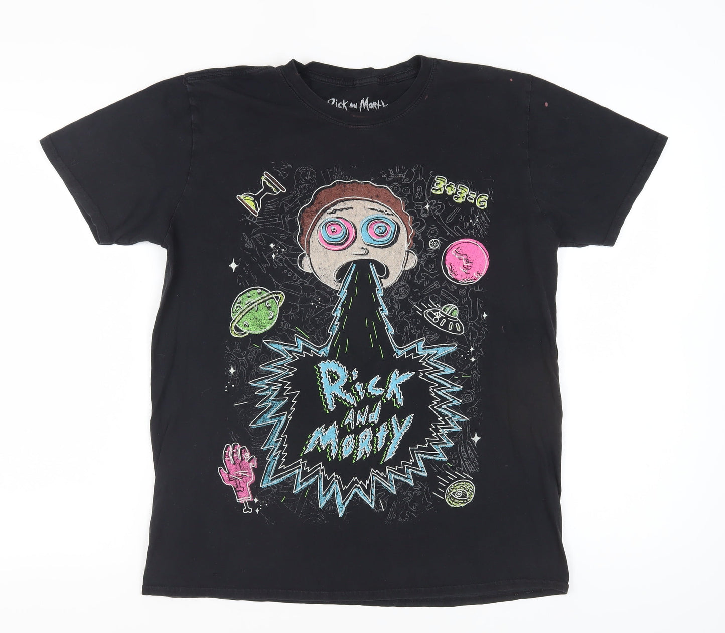 Rick and Morty Men's Black Large Graphic T-Shirt