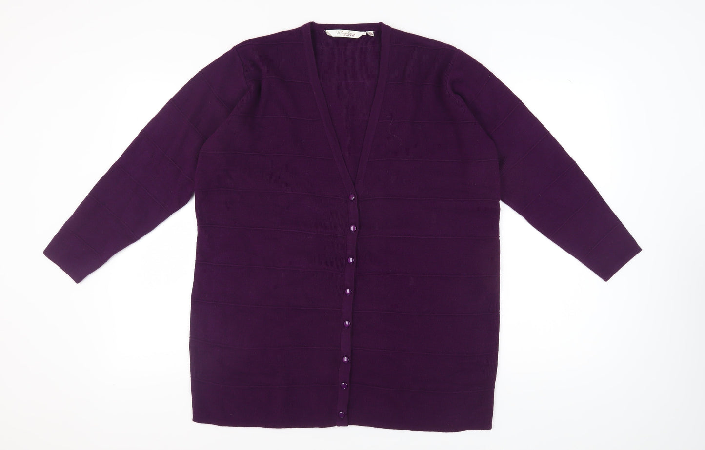 Womens UK Size XL Style by EWM Purple Cardigan Jumper