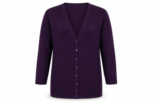 Womens UK Size XL Style by EWM Purple Cardigan Jumper
