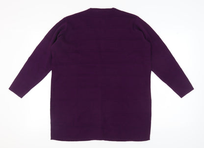Womens UK Size XL Style by EWM Purple Cardigan Jumper