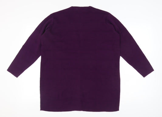 Womens UK Size XL Style by EWM Purple Cardigan Jumper