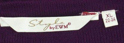 Womens UK Size XL Style by EWM Purple Cardigan Jumper