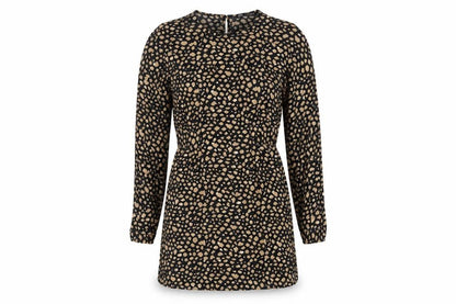 Zara Women's Black Animal Print Shift Dress S