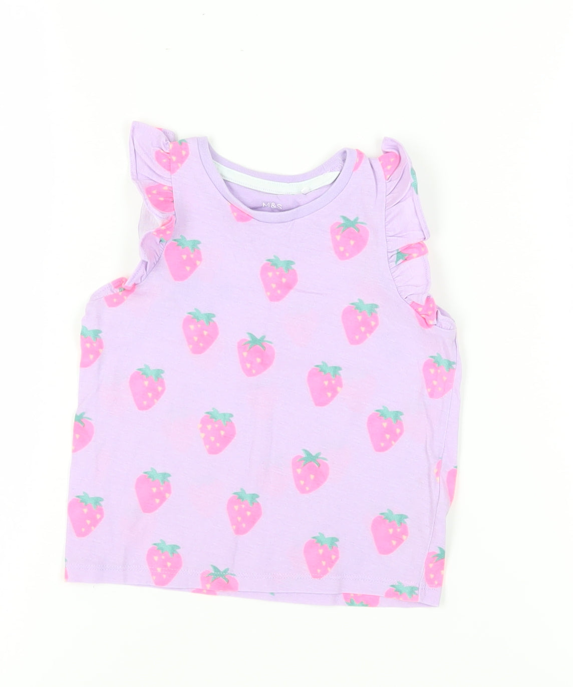 Marks and Spencer Girls' Purple Fruit Print Tank, Size 3-4