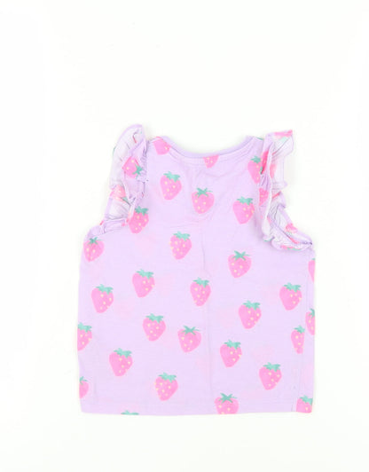 Marks and Spencer Girls' Purple Fruit Print Tank, Size 3-4
