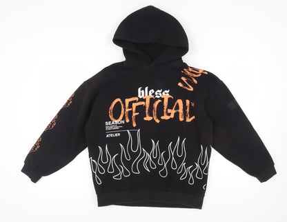 Womens UK Size S Boohoo Black Pullover Hoodie