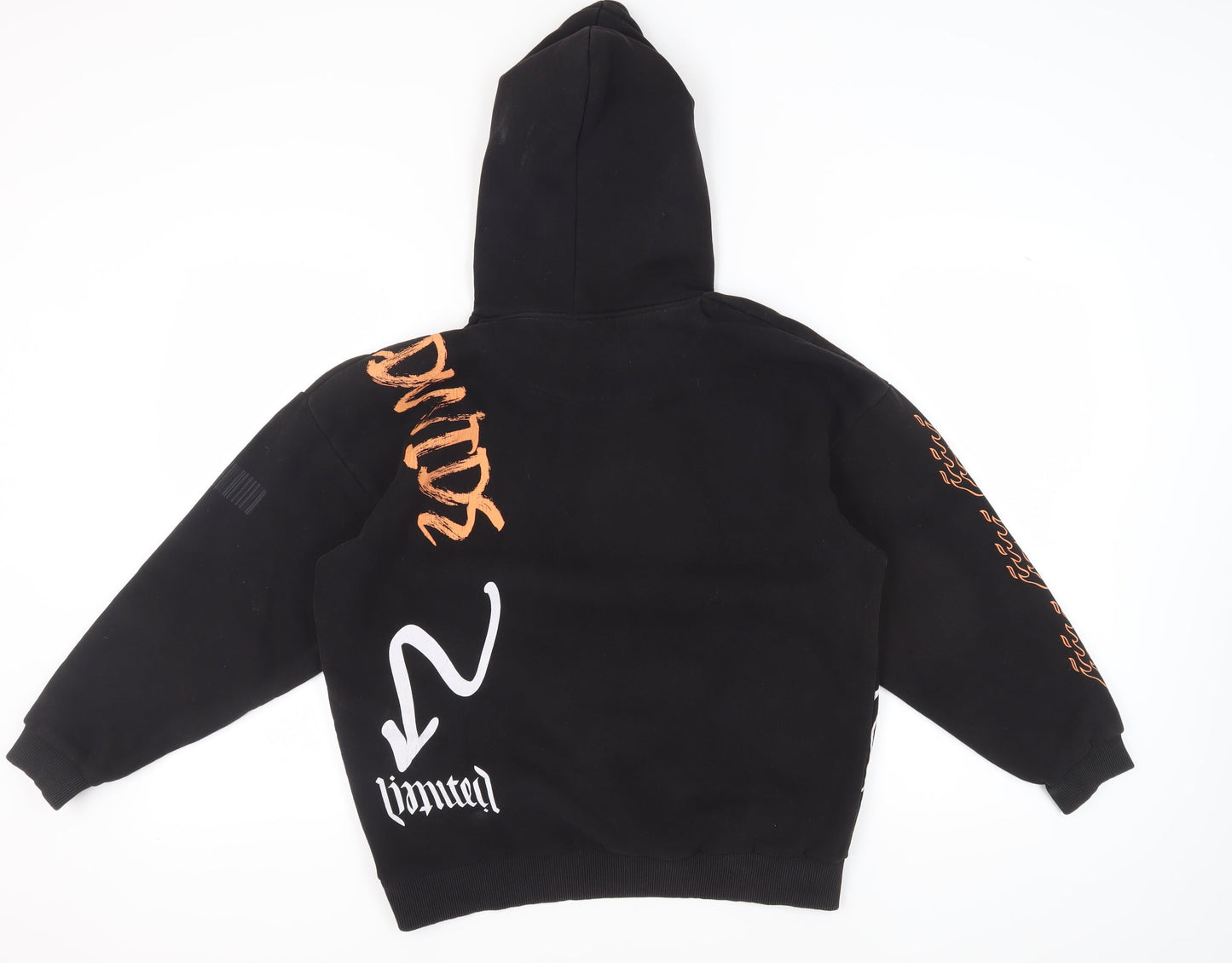 Womens UK Size S Boohoo Black Pullover Hoodie