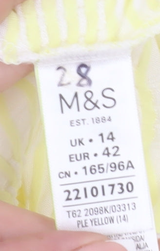 Womens UK Size 14 Marks and Spencer Yellow Basic Tank