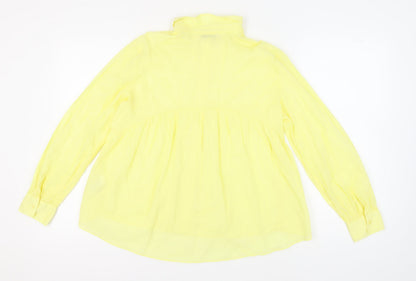 Marks and Spencer Women's Yellow Button-Up Shirt