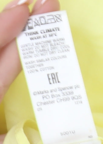 Marks and Spencer Women's Yellow Button-Up Shirt