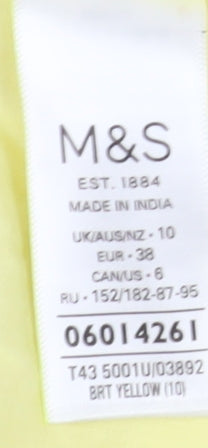 Marks and Spencer Women's Yellow Button-Up Shirt