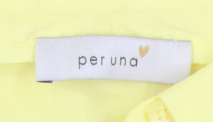 Marks and Spencer Women's Yellow Button-Up Shirt