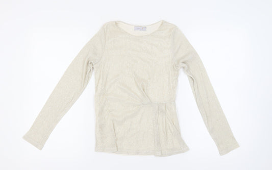 Womens UK Size 10 Marks and Spencer Beige Basic Blouse