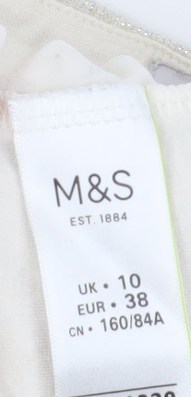 Womens UK Size 10 Marks and Spencer Beige Basic Blouse