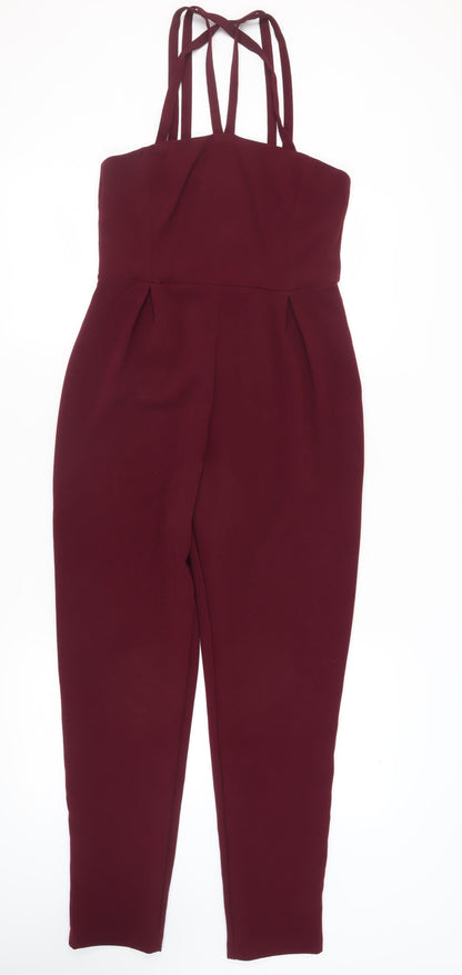 New Look Women's Red Halter Jumpsuit Size 10