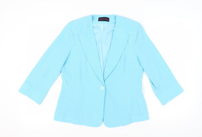 Hudson & Onslow Women's Blue Blazer 3/4 Sleeve Size 12