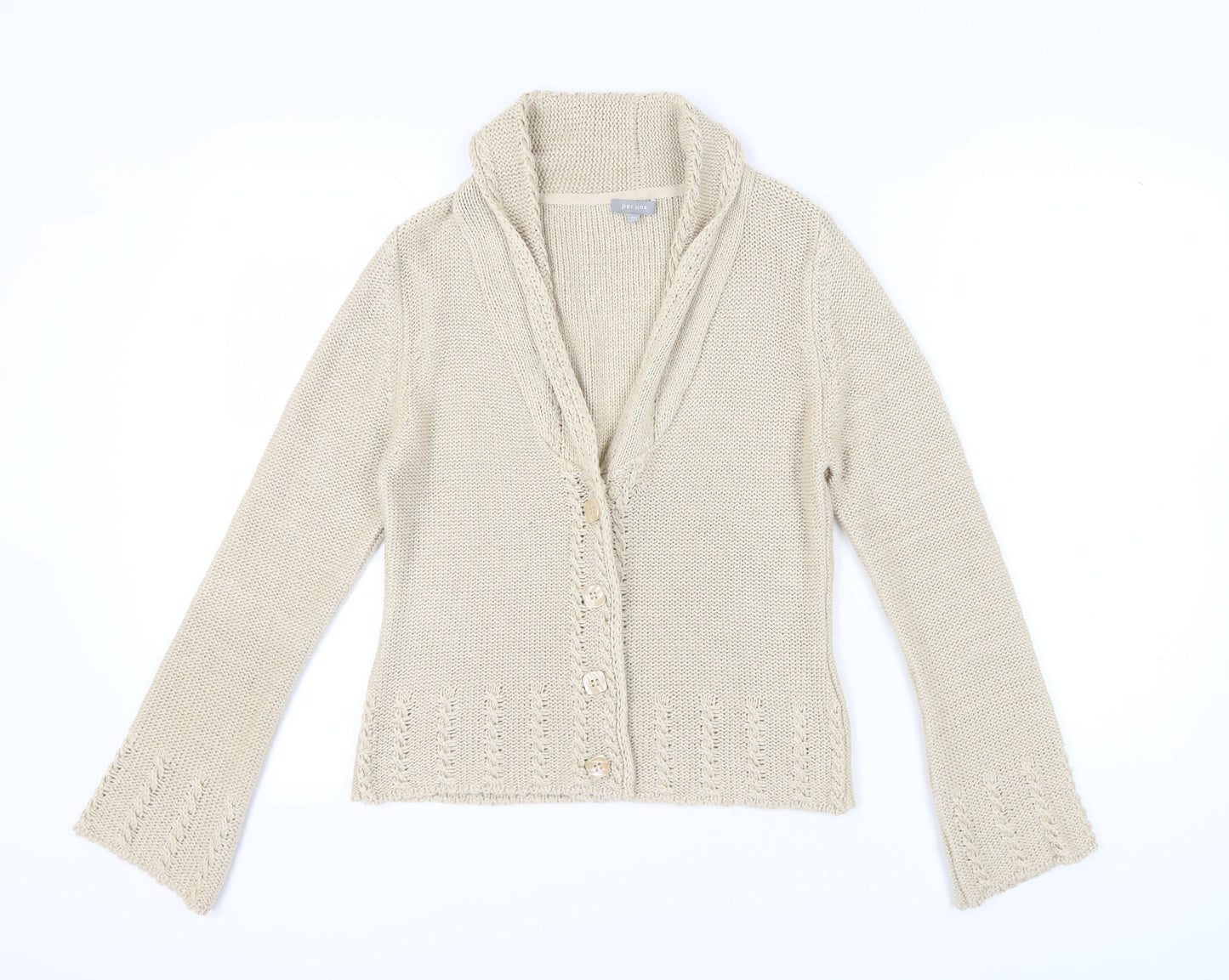 Womens UK Size M Per Una Beige Cardigan Jumper