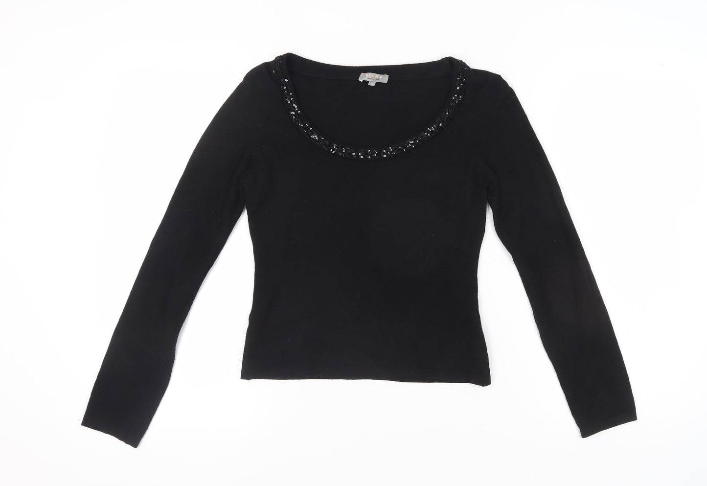 Per Una Women's Black Sequin Pullover Jumper, Size 10