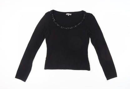 Per Una Women's Black Sequin Pullover Jumper, Size 10