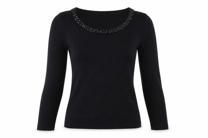 Per Una Women's Black Sequin Pullover Jumper, Size 10