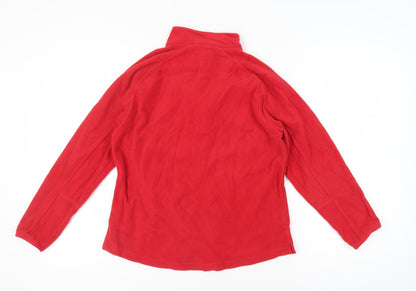 Quechua Unisex Red Fleece Sweatshirt Size 12, Warm Casual