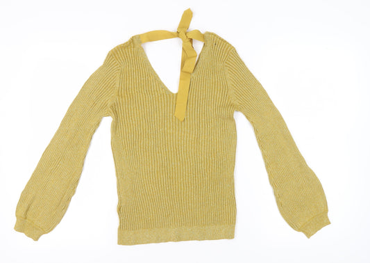 Womens UK Size 14 Marks and Spencer Yellow Pullover Jumper