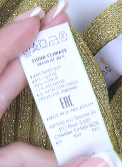 Womens UK Size 14 Marks and Spencer Yellow Pullover Jumper