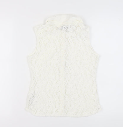 Womens UK Size 8 Marks and Spencer White  Blouse