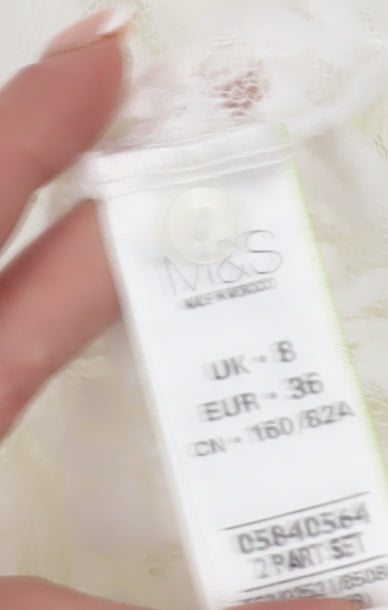Womens UK Size 8 Marks and Spencer White  Blouse