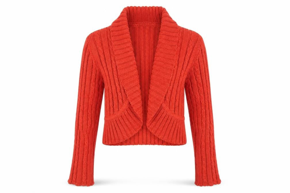 Womens UK Size L Marks and Spencer Red Cardigan Jumper