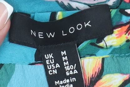 New Look Women's Blue Floral Shorts - Size M