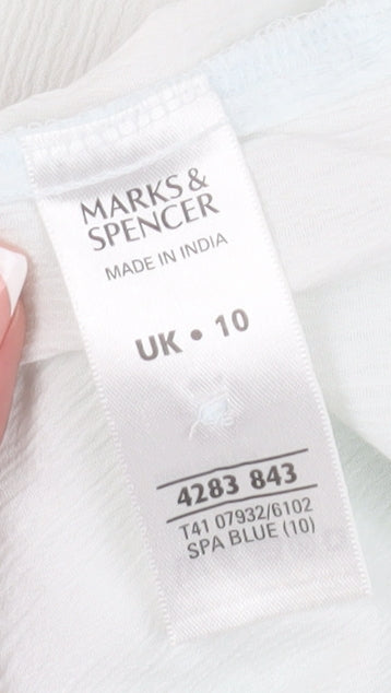Womens UK Size 10 Marks and Spencer Blue  Blouse