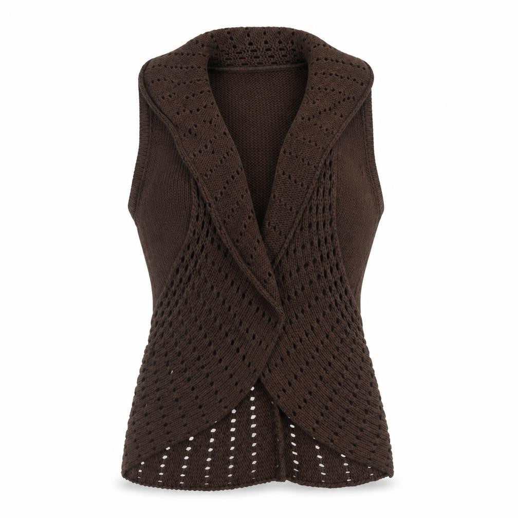 Womens UK Size M Per Una Brown Vest Jumper