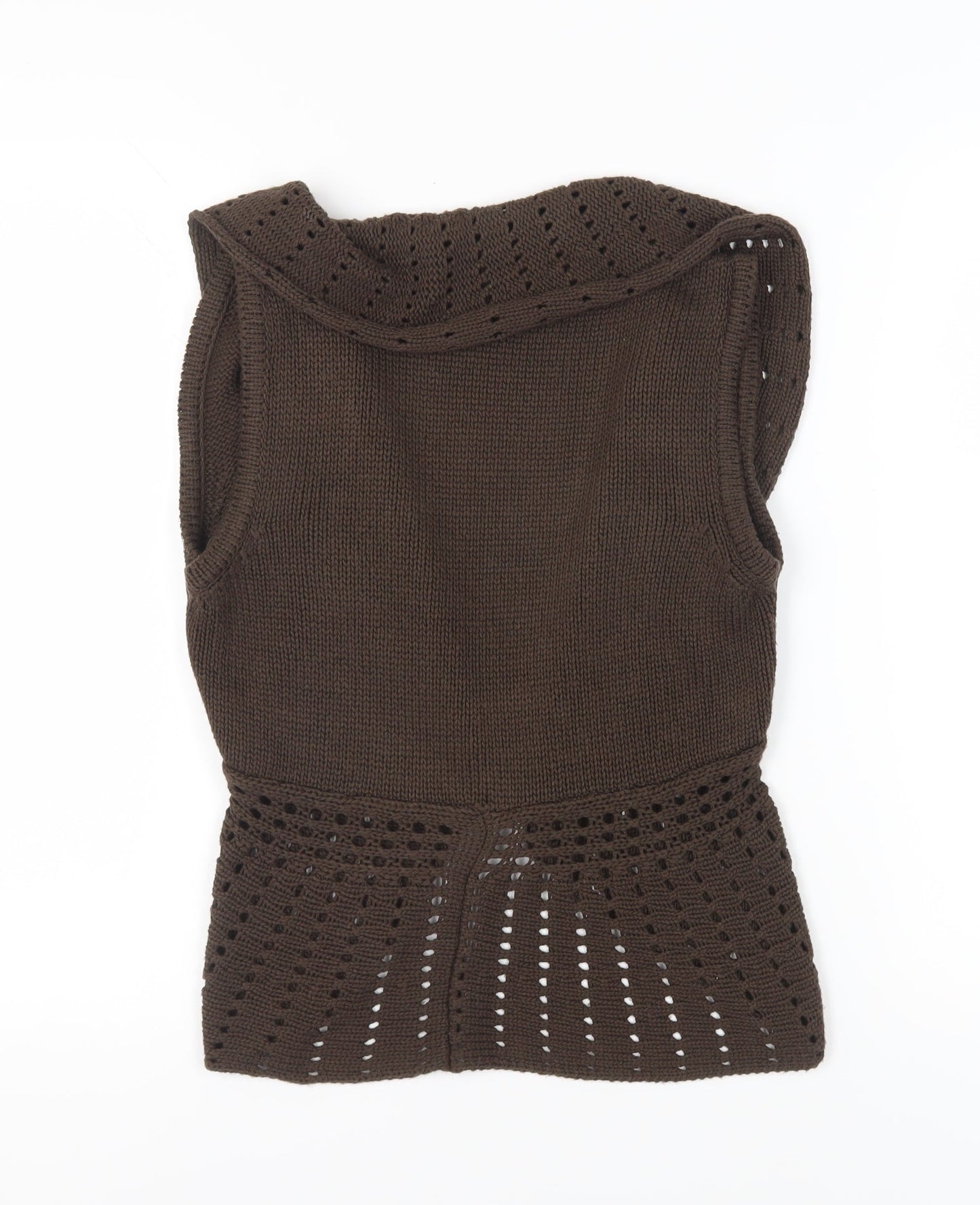 Womens UK Size M Per Una Brown Vest Jumper